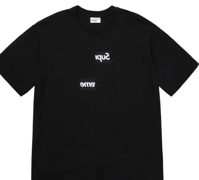splicing misaligned S-XL short white black 18FW T-shirt disassembly sleeved and and 0705